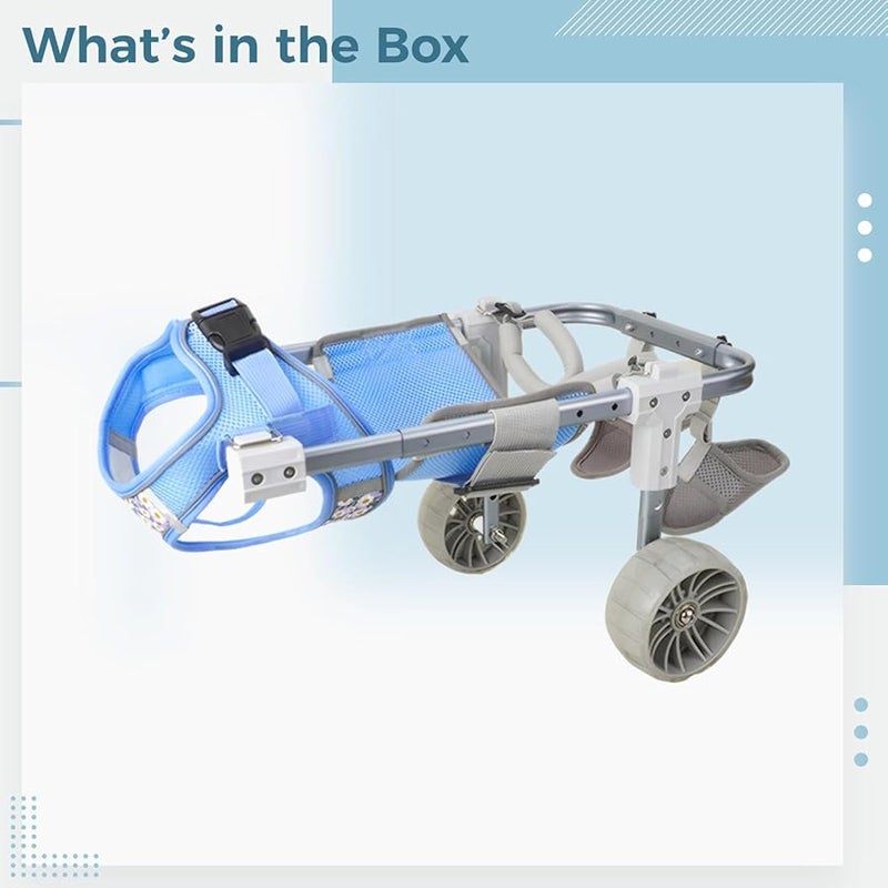 عربة كلاب قابلة للسحب محسنة قابلة للتعديل خفيفة الوزن لمساعدة الحيوانات الأليفة الصغيرة والمتوسطة على الحركة - Image 5