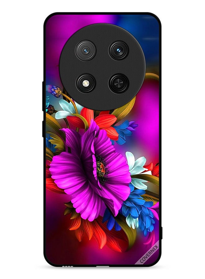 Covernex غطاء حماية لهاتف Honor X9c 5G بتصميم فني زهور HD - Image 1