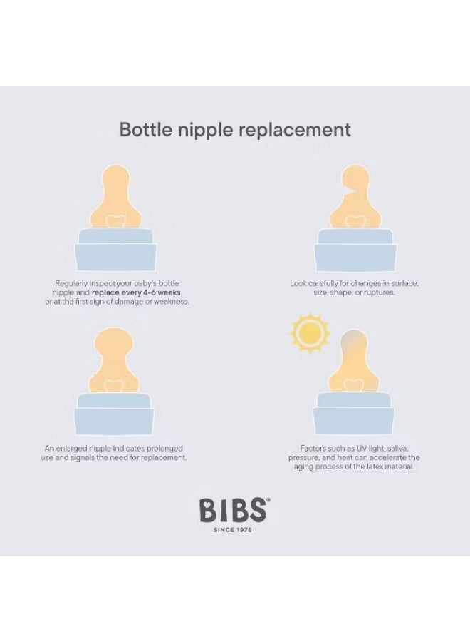 BIBS Baby Bottle Nipple Round Latex 2 pack Fast Flow - Image 5