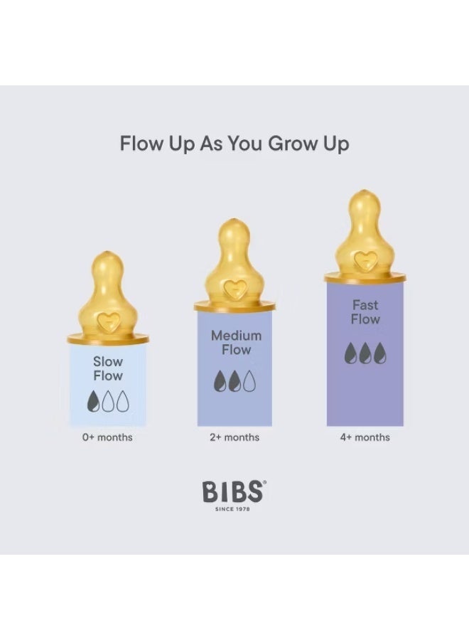 BIBS Baby Bottle Nipple Round Latex 2 pack Fast Flow - Image 2