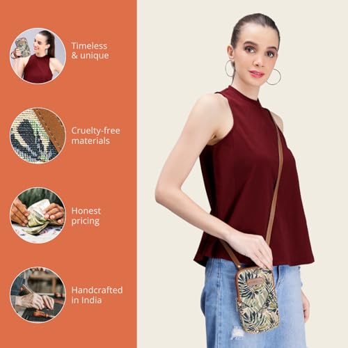 HAMELIN Zipped Small Crossbody Mobile Sling Bag Women|Stylish Phone Pouch with Adjustable Strap|Phone Purse For Women|Versatile Mobile Pouch for Womens| Ideal Gift For Woman | Green Maple - Image 4