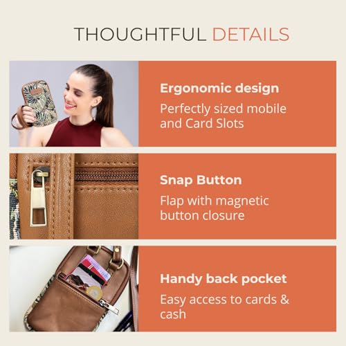HAMELIN Zipped Small Crossbody Mobile Sling Bag Women|Stylish Phone Pouch with Adjustable Strap|Phone Purse For Women|Versatile Mobile Pouch for Womens| Ideal Gift For Woman | Green Maple - Image 5