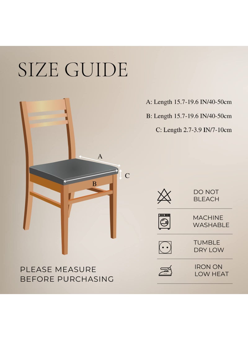 SearchI SearchI Waterproof Dining Chair Seat Covers Set of 4  Washable Stretch Seat Covers for Dining Chairs  Rear-Covered Dining Room Seat Cover Protector(Check Deep Grey)  - Image 4