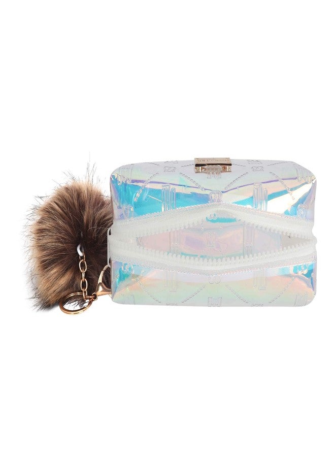 Hamster London Waterproof Fashionable Make up Pouch Organizer Hand Bag Travel Pouch (Silver) - Image 5