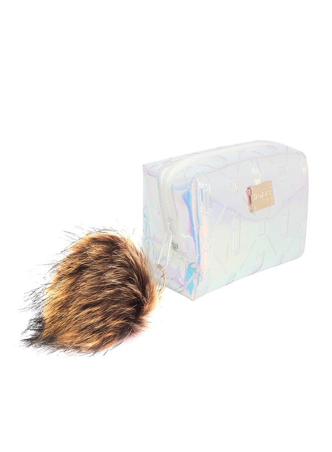 Hamster London Waterproof Fashionable Make up Pouch Organizer Hand Bag Travel Pouch (Silver) - Image 3