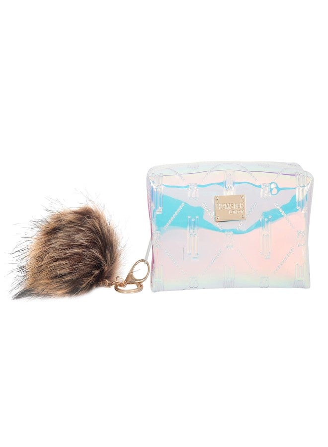 Hamster London Waterproof Fashionable Make up Pouch Organizer Hand Bag Travel Pouch (Silver) - Image 1