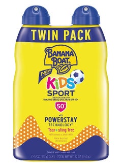 BANANA BOAT Banana Boat Kids Sport Sunscreen Spray, Sting-Free, Tear-Free, Broad Spectrum, SPF 50, 6oz. - Twin Pack  - Image 1