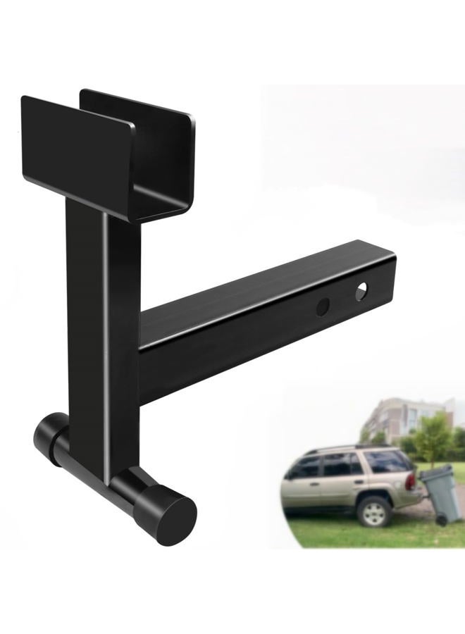 TNCZHYLX 2" Trash Can Hauler Hitch, Trash Can Hitch, Trash Can Hauler, Garbage Hauling Towing Hitch Attachment,Trash Tow Truck Grab Hook Receiver Fit for Lawn Mower Garden Tractors (Black) - Image 1