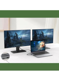 onten ONTEN Dock Station, 13 in 1 USB C Docking Station ,USB C Network Hub with HDMI VGA PD(3.0),4*USB 2*USB C，10/100M Gigabit. Laptop Stand for MacBook iPad Surface pro and More Windows Laptop  - Image 5