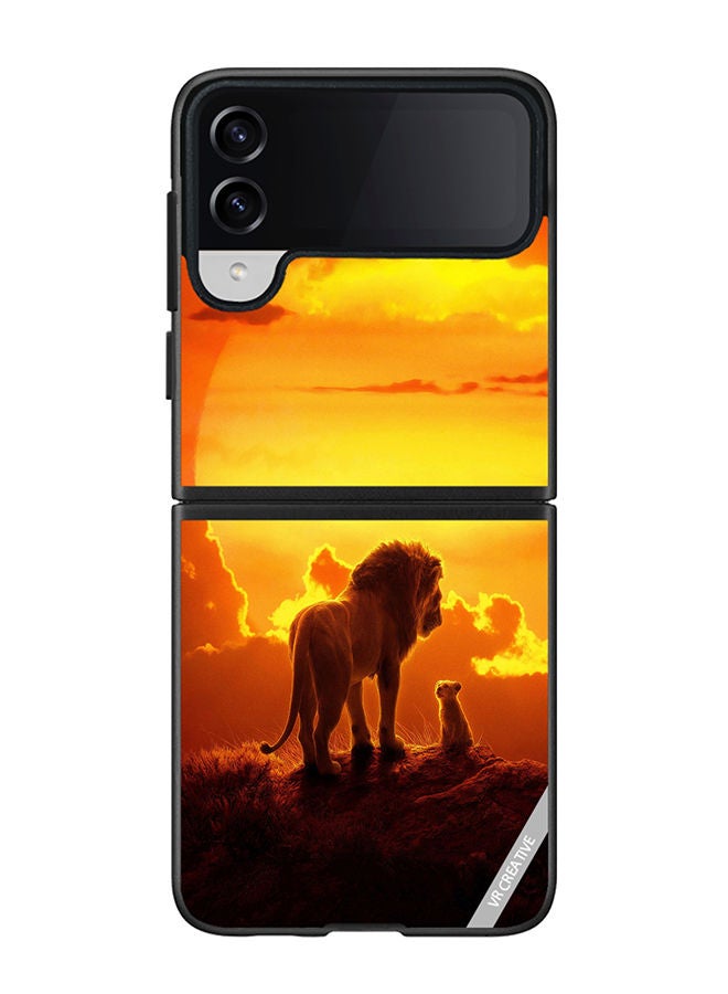 VR CREATIVE Protective Case Cover For Samsung Galaxy Z Flip4 The Lion King Design Multicolour - Image 1
