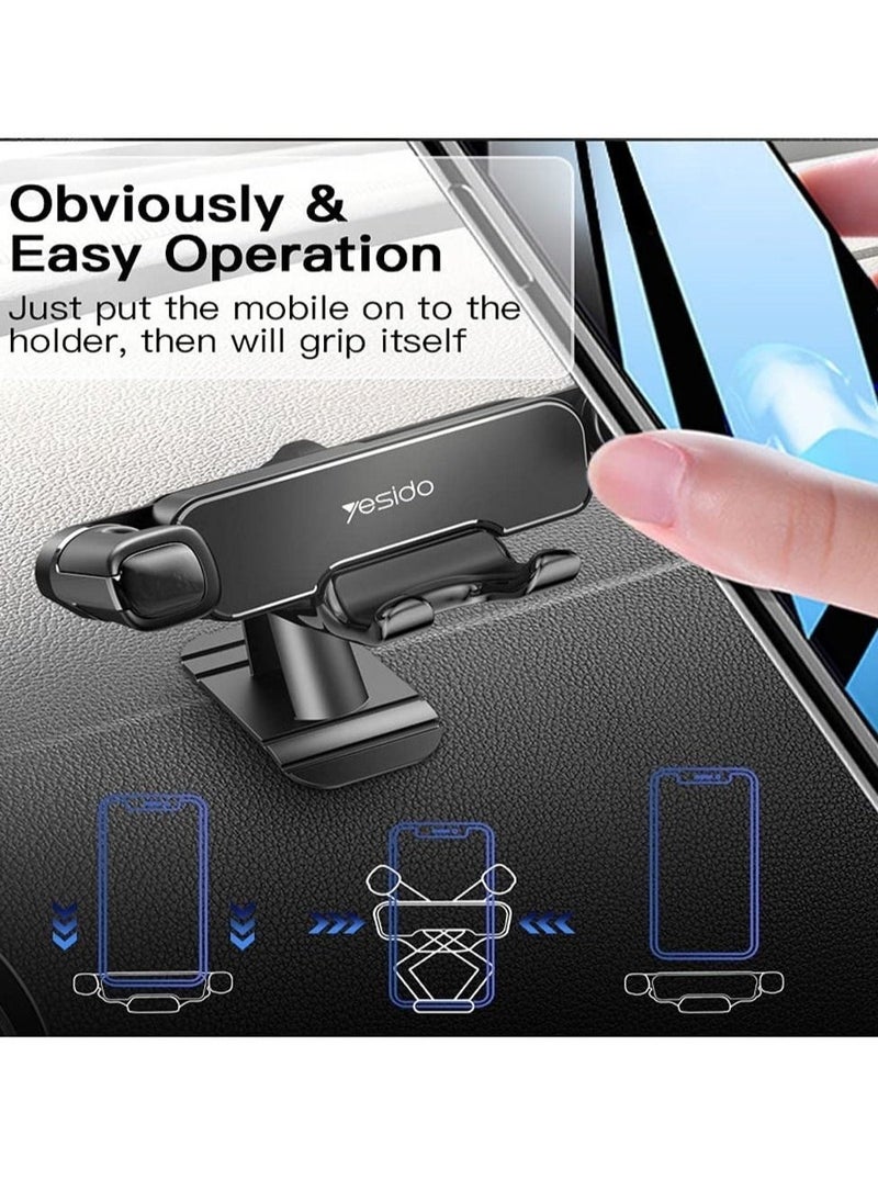 Yesido C90 Car Gravityt Mount Cell Phone Holder Vertical&Horizontal Gravity for iPhone 11/11Pro/11Pro Max/Xs X XR 6S 7 Plus 8 All Samsung Mobiles/All Xiaomi Mobiles - Image 3