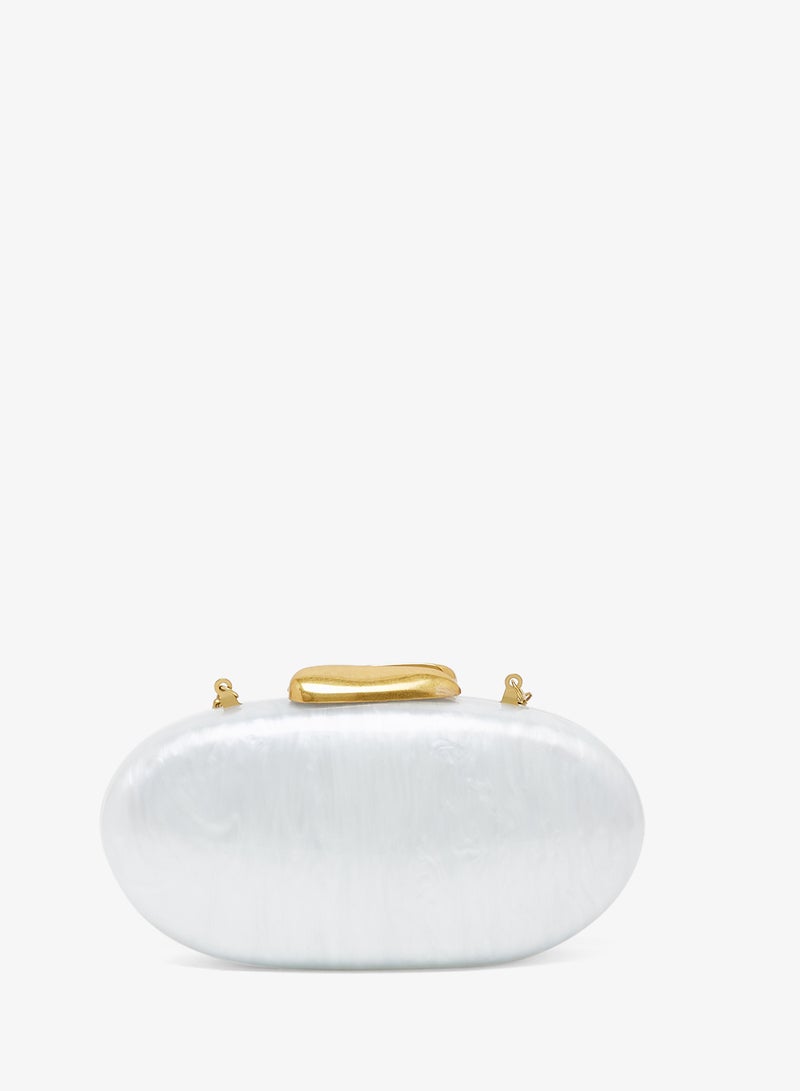 Ella Limited Edition resin clutch with gold accent and chain - Image 2