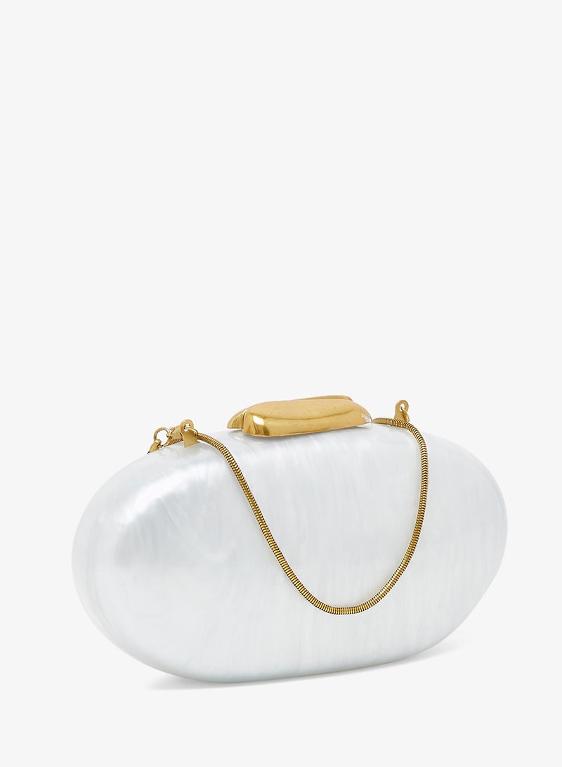 Ella Limited Edition resin clutch with gold accent and chain - Image 4
