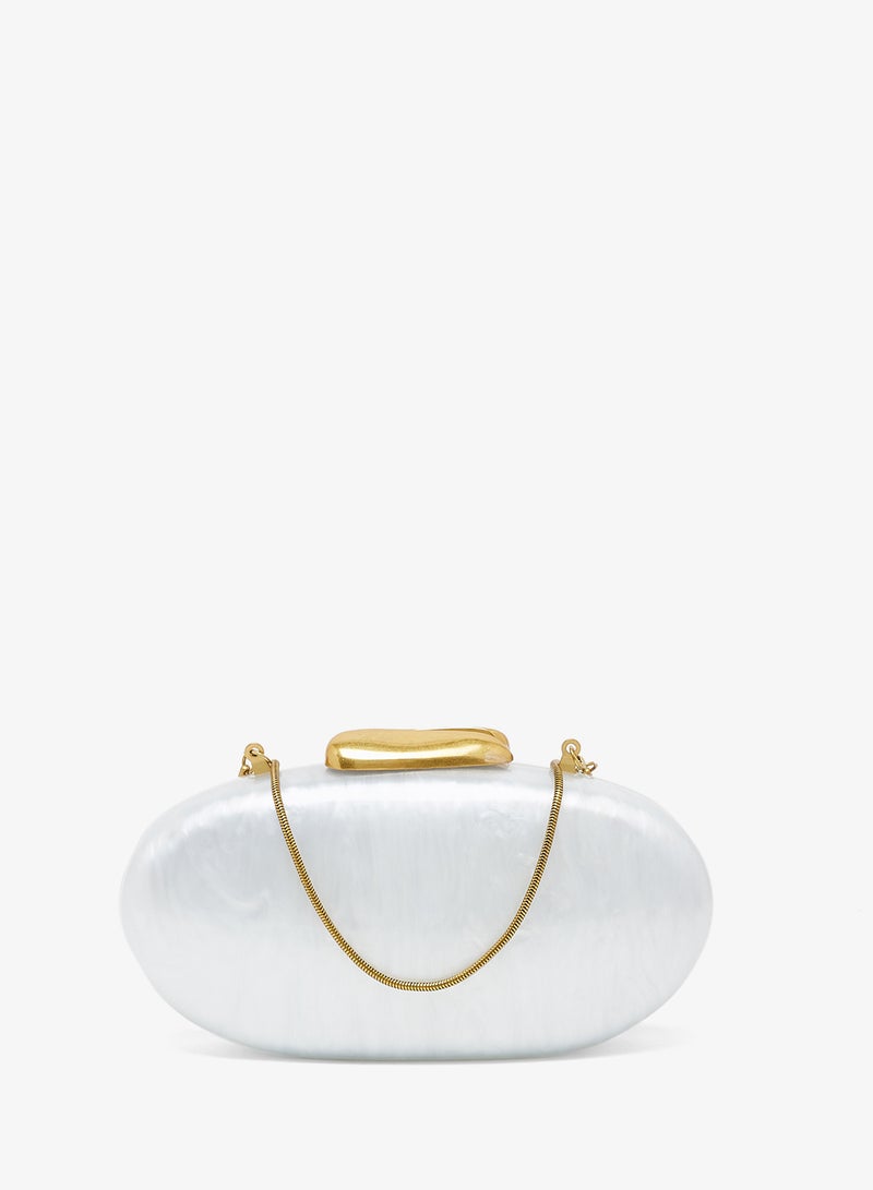 Ella Limited Edition resin clutch with gold accent and chain - Image 1
