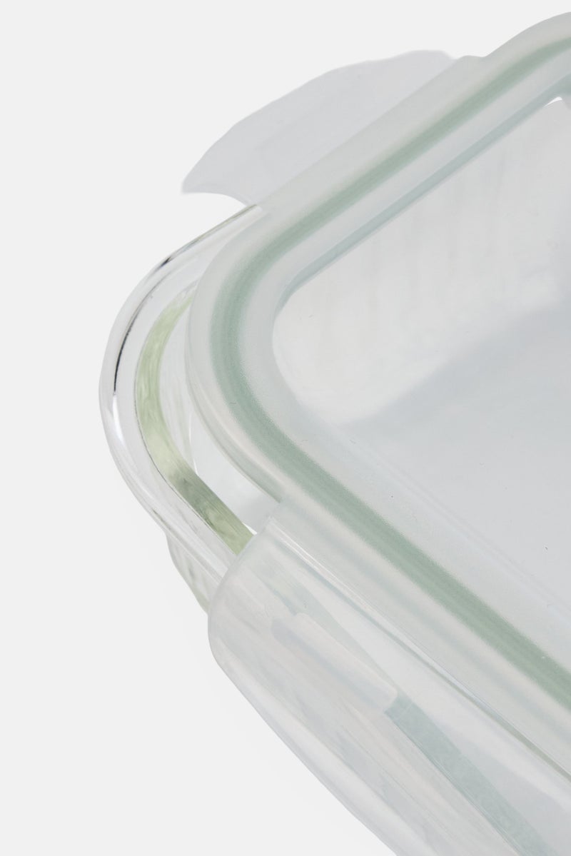 Farberware 2 Pcs Embossed Glass Containers With Silicone Seal Locking Lid, Sage - Image 3