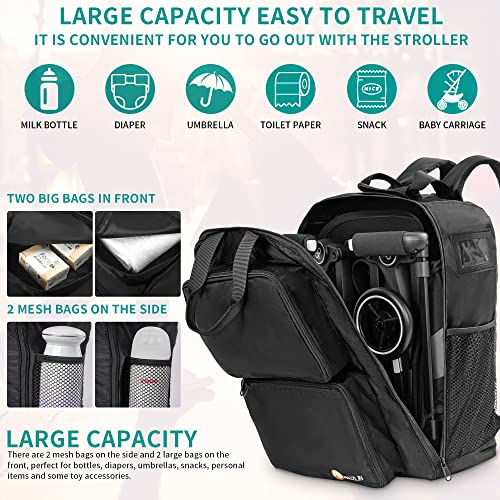 AKOZLIN Foldable Stroller Travel Bag Backpack 142x6x182 Compatible for Gb Pockit Air Plus Stroller Carry Bagnot for Gb allcity Bag Only - Image 3