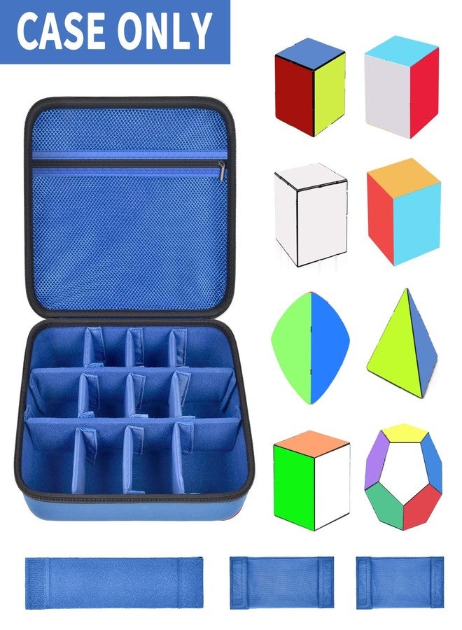 Grapsa Speed Cube Storage Case Compatible with Rubik's Cube for GAN Magic Puzzle Cubes, Carrying Bag Holder with Mesh Pocke for Brain Teaser Fidget Toy/Cube Stand/Tutorial (Box Only) - Blue - Image 2
