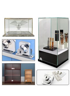 Y&D Glass Cabinet Lock 2Set Single Swing Showcase Door with 4Keys Display Replacement Locks for 5-8mm Separate Key Without Drilling Museum Office (Zinc Alloy)  - Image 2