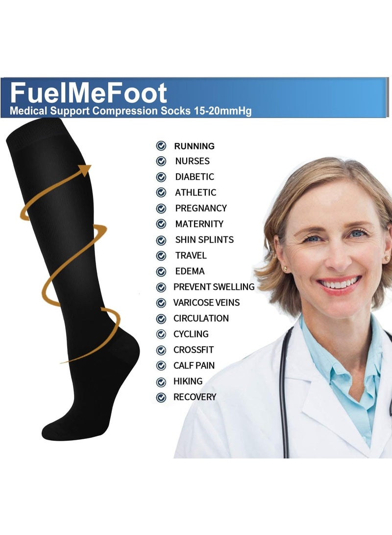 3 Pack Copper Compression Socks - Compression Socks Women & Men Circulation - Best for Medical,Running,Athletic - Image 5