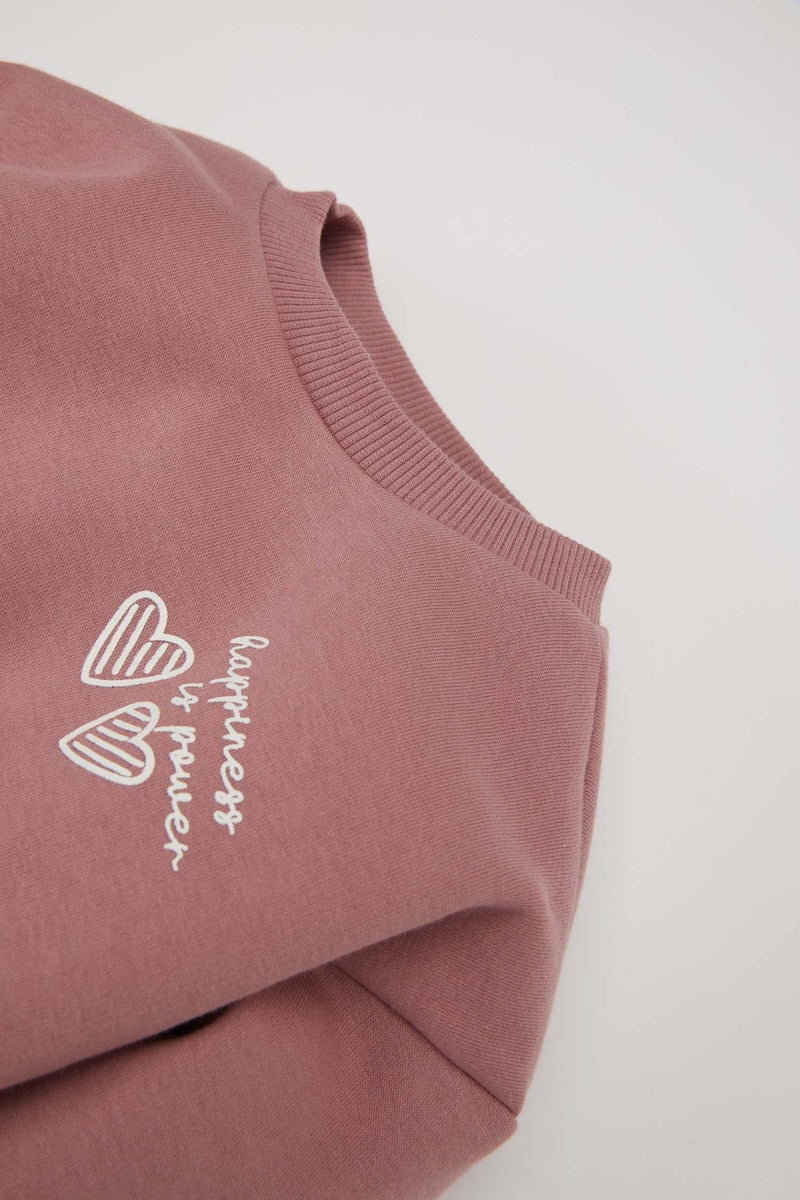 ديفاكتو طقم بيبي بناتي سويت شيرت وسويت بانتس قصة عادية - قطعتين - Image 5