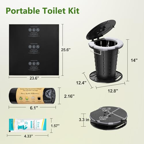BLIKA Upgraded Retractable Portable Toilet with Soft Cushioned Seat 350LBS Foldable Camp Toilet for Adults Kids Compact Travel Toilet for Camping Hiking RV Travel Road Trips - Image 3