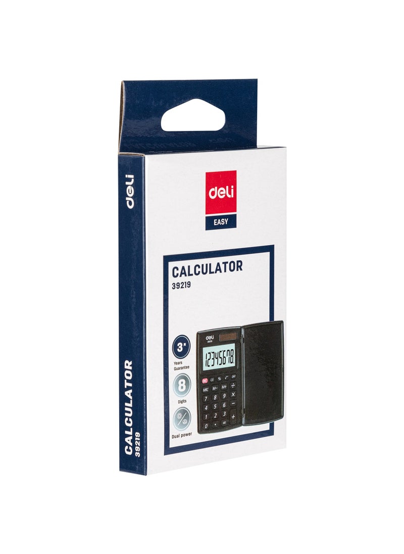 Deli Deli Calculator - 8 Digits, Dual Power, Compact Design, Black, E39219  - Image 4