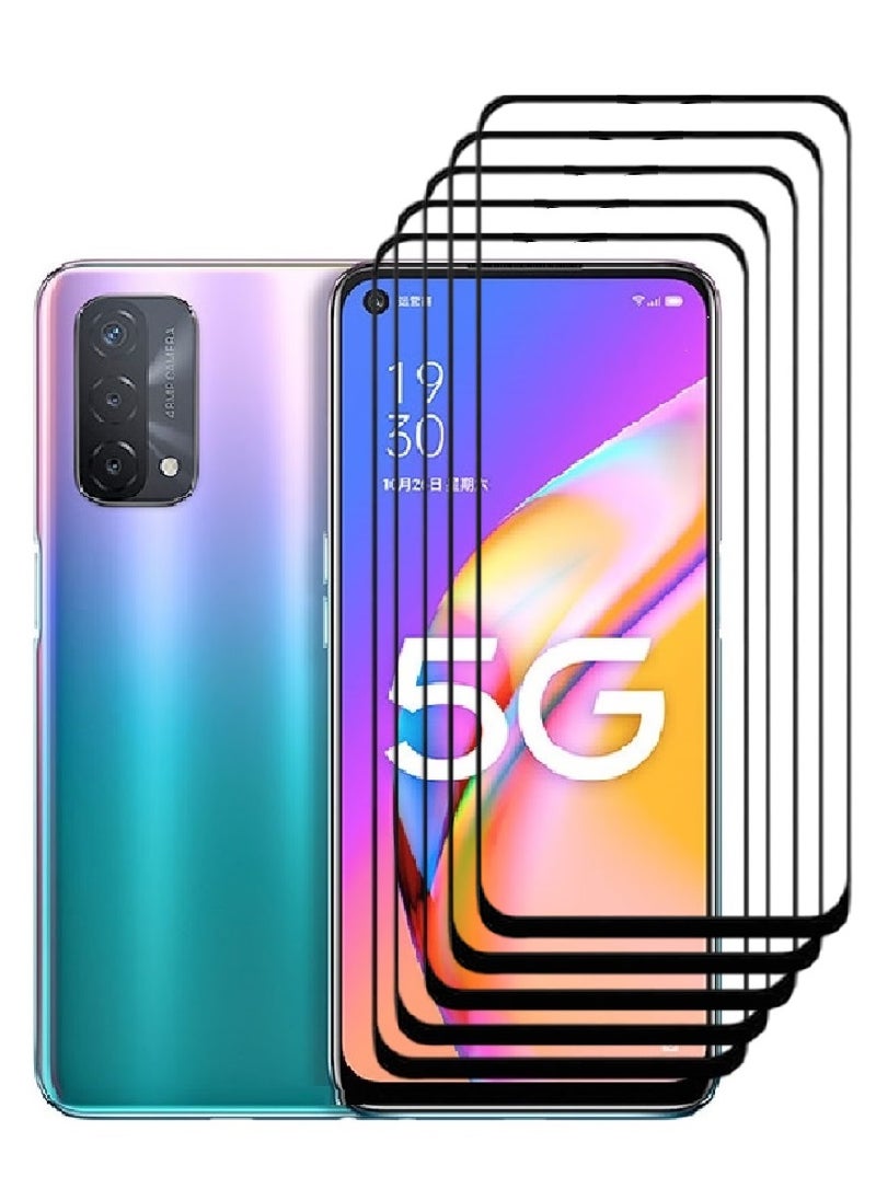 AINA 5 Pieces Tempered Glass Screen Protector 5D Designed For Oppo A93 5G Full Glue Edge to Edge Full Screen Coverage And Bubble Free - Image 1