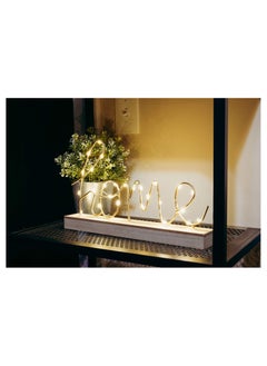 Generic “Home” Word LED Sign Decorative Lamp for Tabletop, Mantel or Shelf Display; Wood Base & Gold Light Up Letters; Modern Farmhouse Living Room, Bedroom, Table Decoration; Battery Operated LED Room Decor  - Image 2