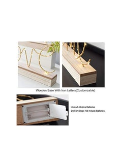 Generic “Home” Word LED Sign Decorative Lamp for Tabletop, Mantel or Shelf Display; Wood Base & Gold Light Up Letters; Modern Farmhouse Living Room, Bedroom, Table Decoration; Battery Operated LED Room Decor  - Image 3