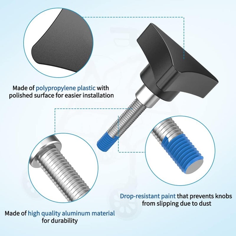 MOTOQUEEN Knob Universal for Rolling Walker Rollator, Aluminum 3 Point Knob fits for Rolling Walker Rollator, Foldable Rollator Walker, Hand propelled Walker etc - Image 3