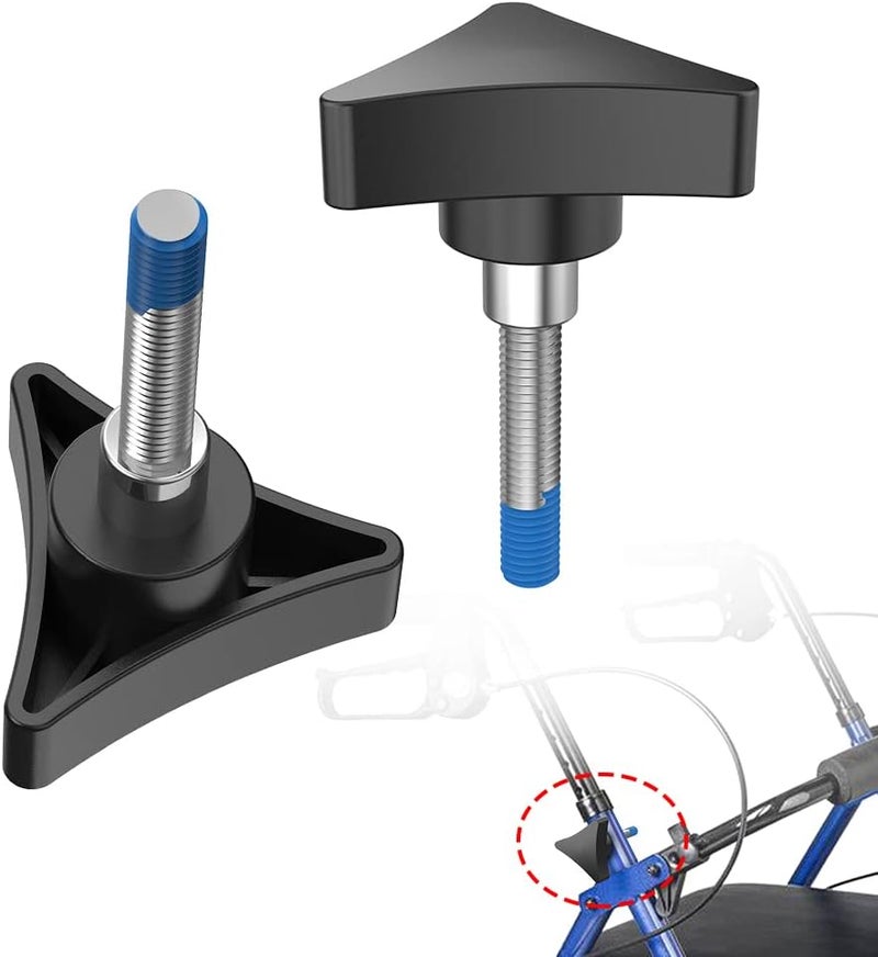 MOTOQUEEN Knob Universal for Rolling Walker Rollator, Aluminum 3 Point Knob fits for Rolling Walker Rollator, Foldable Rollator Walker, Hand propelled Walker etc - Image 5