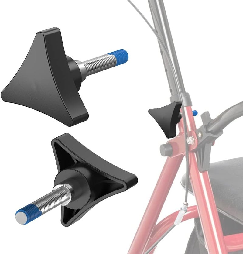 MOTOQUEEN Knob Universal for Rolling Walker Rollator, Aluminum 3 Point Knob fits for Rolling Walker Rollator, Foldable Rollator Walker, Hand propelled Walker etc - Image 2