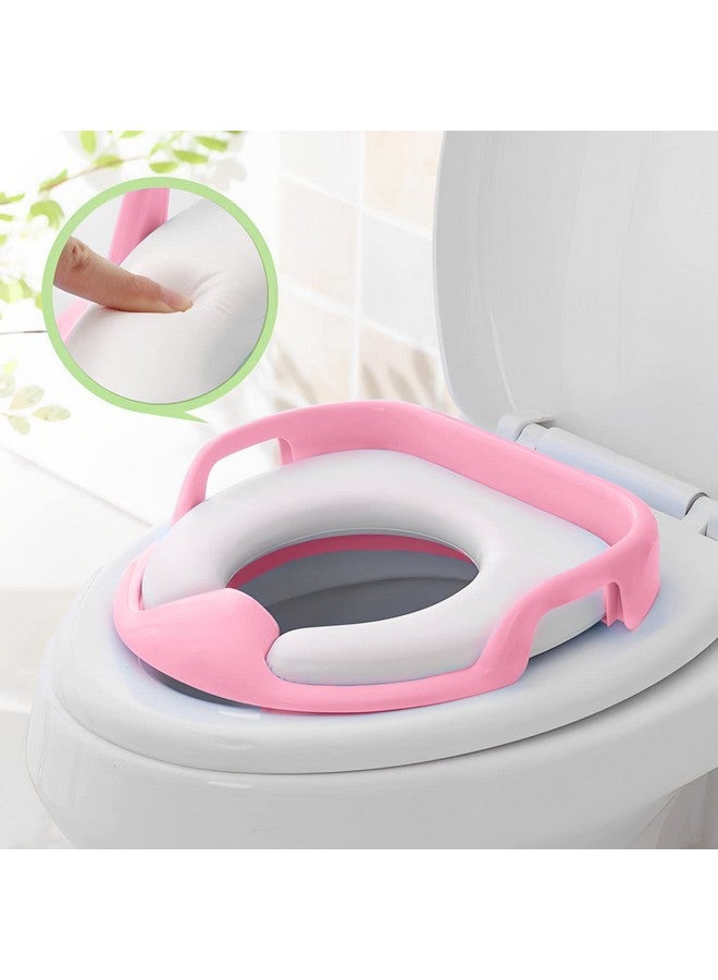 Syga Baby Toilet Seat Safe Soft Training Seat Potty Sitting Ring With Handles Bathroom Trainer Closestool Cover (Pink) - Image 4
