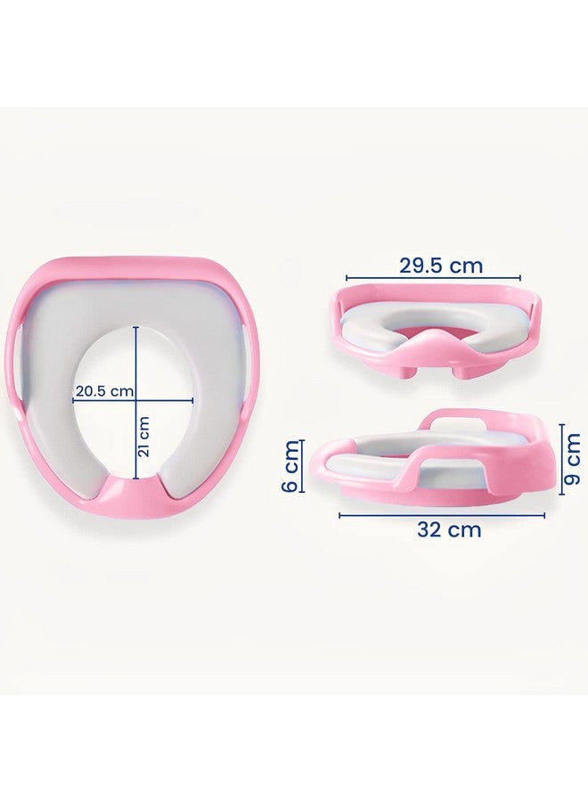 Syga Baby Toilet Seat Safe Soft Training Seat Potty Sitting Ring With Handles Bathroom Trainer Closestool Cover (Pink) - Image 5