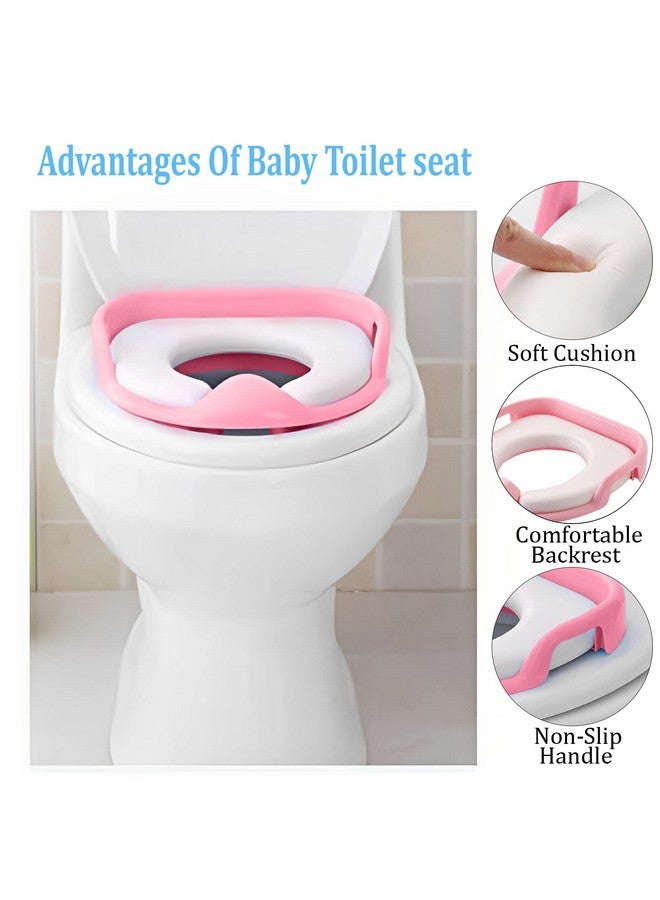 Syga Baby Toilet Seat Safe Soft Training Seat Potty Sitting Ring With Handles Bathroom Trainer Closestool Cover (Pink) - Image 3