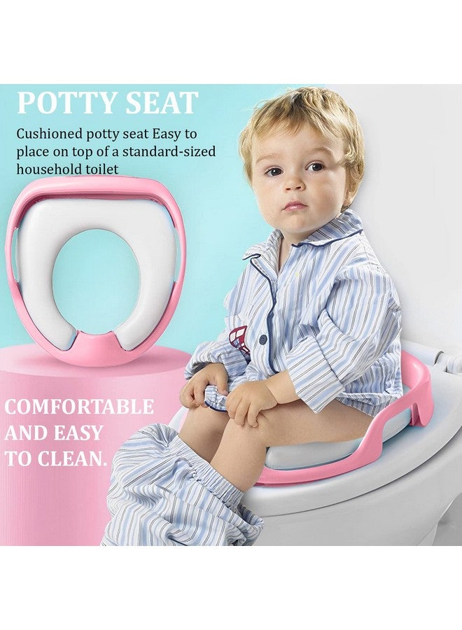 Syga Baby Toilet Seat Safe Soft Training Seat Potty Sitting Ring With Handles Bathroom Trainer Closestool Cover (Pink) - Image 2