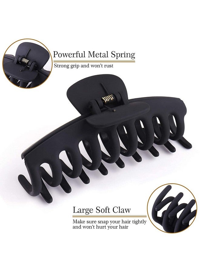 APSAMBR- RANDOM COLOR 3PCS Big Hair Claw Clips 4.3 Inch Nonslip Large Matte Claw Clip for Women and Girls Thin Hair, Strong Hold Hair Clips for Thick Hair - Image 3