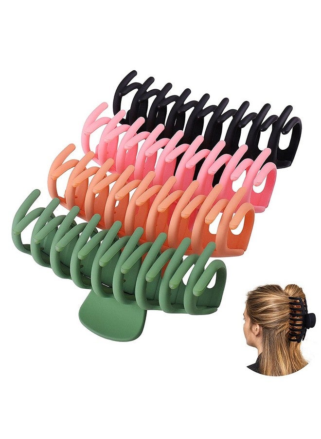 APSAMBR- RANDOM COLOR 3PCS Big Hair Claw Clips 4.3 Inch Nonslip Large Matte Claw Clip for Women and Girls Thin Hair, Strong Hold Hair Clips for Thick Hair - Image 1