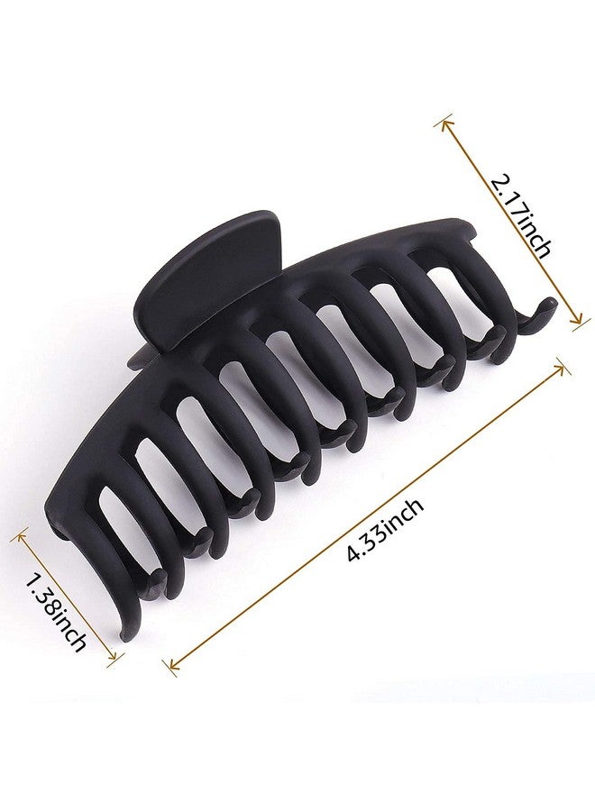 APSAMBR- RANDOM COLOR 3PCS Big Hair Claw Clips 4.3 Inch Nonslip Large Matte Claw Clip for Women and Girls Thin Hair, Strong Hold Hair Clips for Thick Hair - Image 2