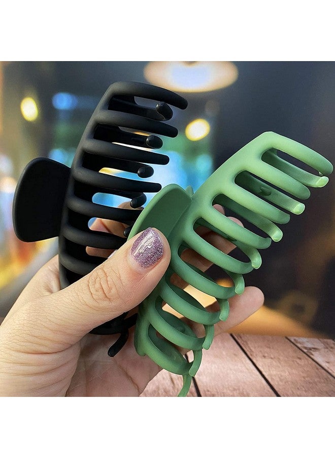 APSAMBR- RANDOM COLOR 3PCS Big Hair Claw Clips 4.3 Inch Nonslip Large Matte Claw Clip for Women and Girls Thin Hair, Strong Hold Hair Clips for Thick Hair - Image 5