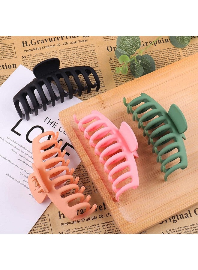 APSAMBR- RANDOM COLOR 3PCS Big Hair Claw Clips 4.3 Inch Nonslip Large Matte Claw Clip for Women and Girls Thin Hair, Strong Hold Hair Clips for Thick Hair - Image 4