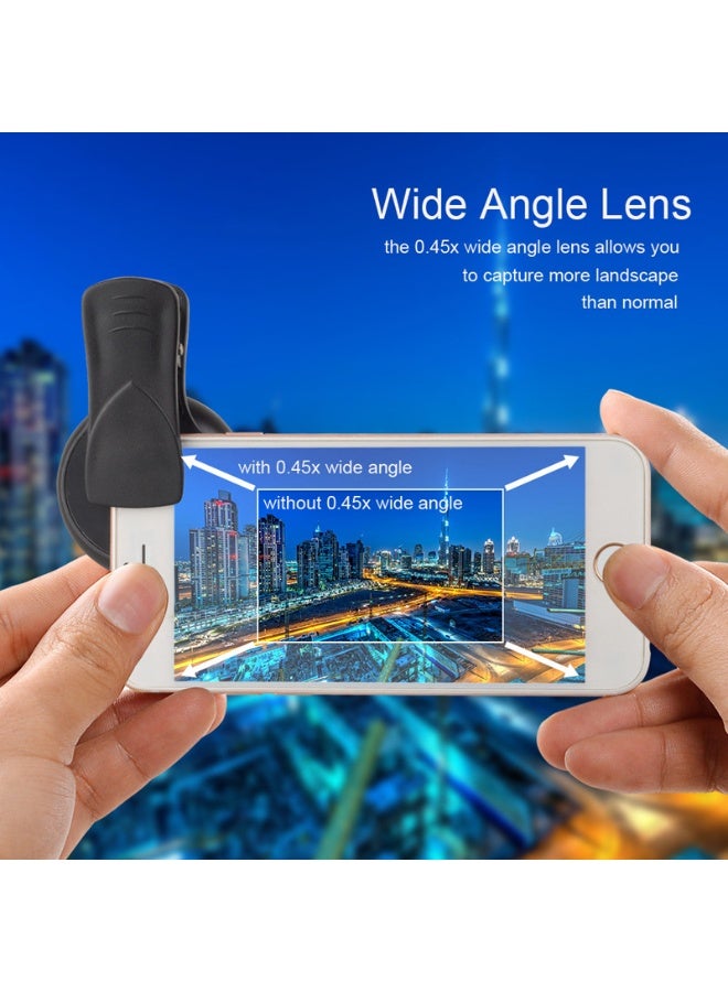 APEXEL عدسة كاميرا الهاتف، مجموعة عدسات ملحقة 2 في 1 للهاتف المحمول عدسة بزاوية واسعة 0.45X 140° + عدسة ماكرو 12.5X ملحقة لآيفون وآيفون سامسونج ومعظم هواتف أندرويد الذكية - Image 4
