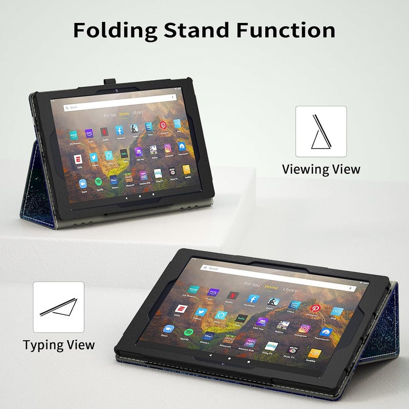 annapro Case for Amazon Kindle Fire HD 10 Tablet (13th/11th Generation, 2023/2021 Release) & Fire HD 10 Plus Tablet - Slim Folding Stand Folio Cover with Auto Wake/Sleep and Hand Strap, Starry Sky - Image 3