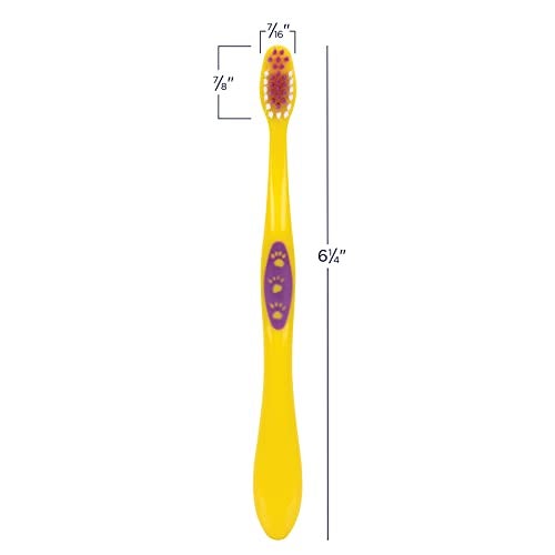 Practicon SmileGoods Y331 Child Toothbrush, Soft, Paw Print Grip, Individually Packaged Toothbrushes, Assorted Colors, Bulk Pack of 72 - Image 4