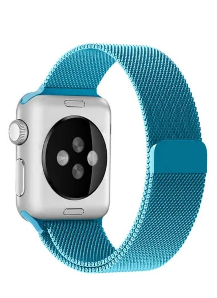 VITION - Metal Magnetic Band for Apple Watch Milanese Loop 42mm 44mm 45mm, Stainless Steel Alloy Mesh Replacement Watch Strap for iWatch Series 7/SE/6/5/4/3/2/1 Sky Blue - Image 1