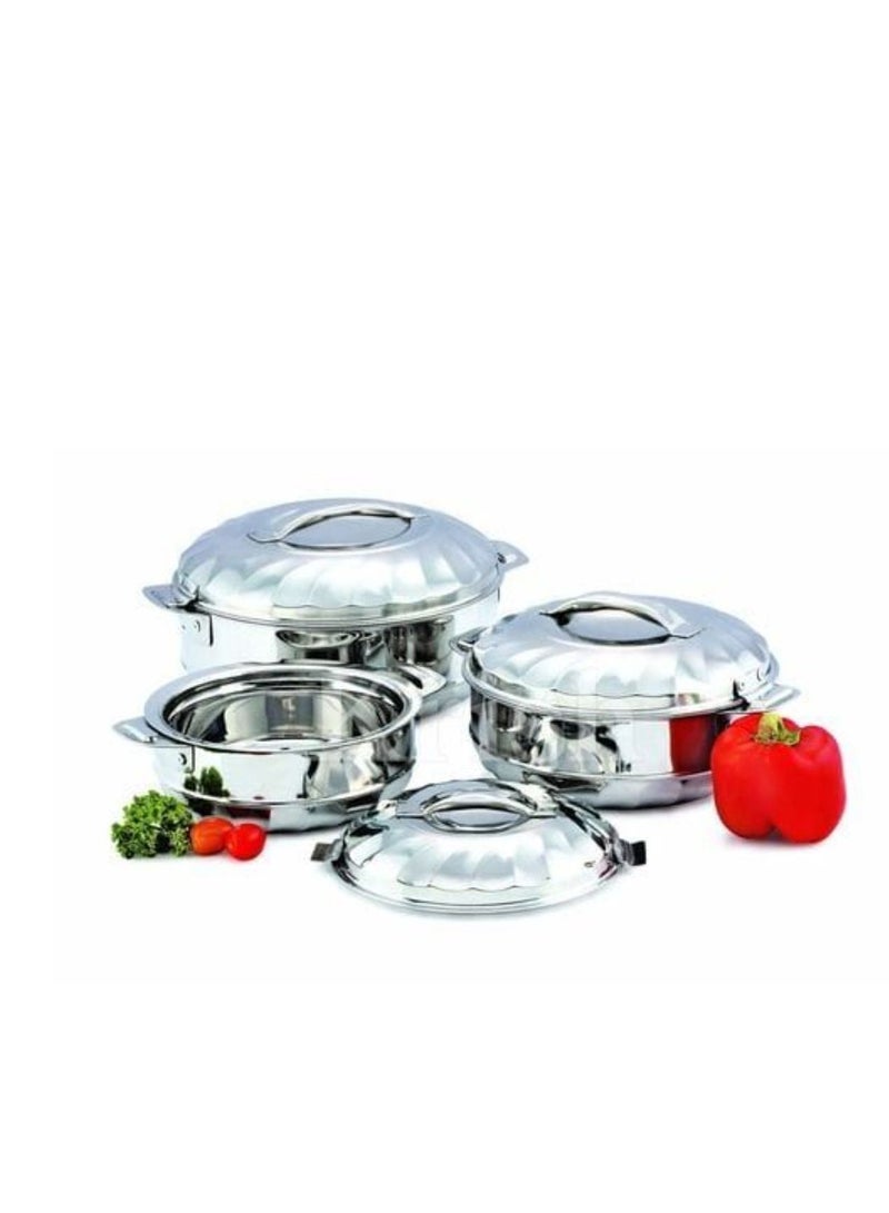 ماكسيما طقم أوعية تسخين مصنوع من الستانلس ستيل مكون من 3 قطع فضي - Image 2