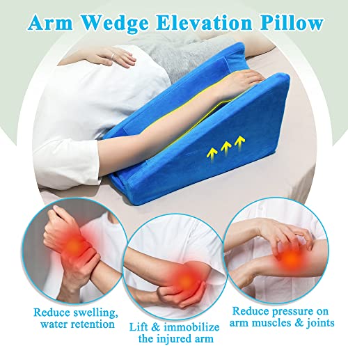 Zelen Arm Elevation Pillow Wedge for Elevating Arm After Surgery Pillow Arm Support Broken Wrist Pillow Elbow for Sleeping Elevated Arm Contoured Support Pillow for Broken Arm Rest with Gel Pack - Image 4