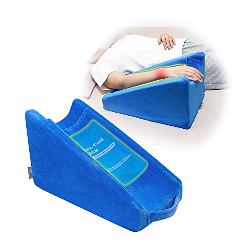 Zelen Arm Elevation Pillow Wedge for Elevating Arm After Surgery Pillow Arm Support Broken Wrist Pillow Elbow for Sleeping Elevated Arm Contoured Support Pillow for Broken Arm Rest with Gel Pack - Image 1