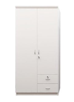 Generic Empire Furniture Modern White 2-Door Wardrobe for Bedroom Heavy Duty with Secure Storage & Lockable Drawers  - Image 2