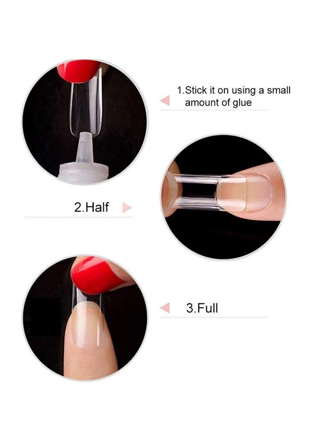 Fameza 100 Pcs Clear Coffin Nails Fake Nails Full Cover Acrylic Nails False Nail Tips(10 Sizes) - Image 4